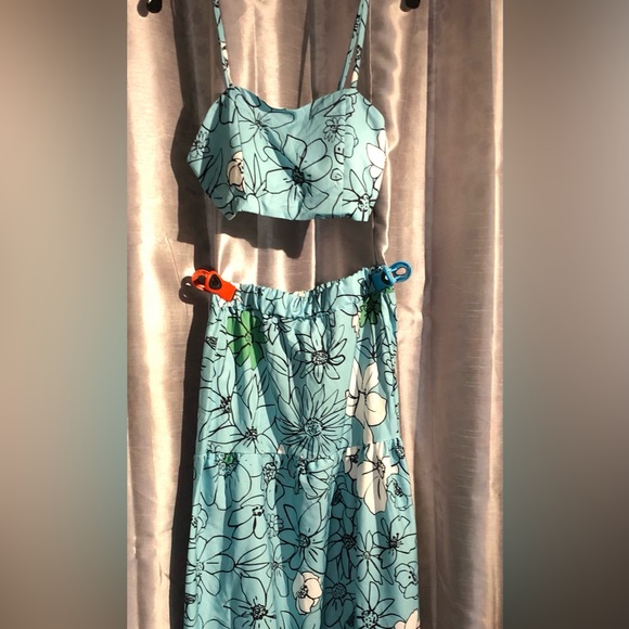 2pc Floral Tankini Skirt Set Medium - Picture 4 of 4